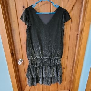 Vintage hand made silver shimmer flapper dress